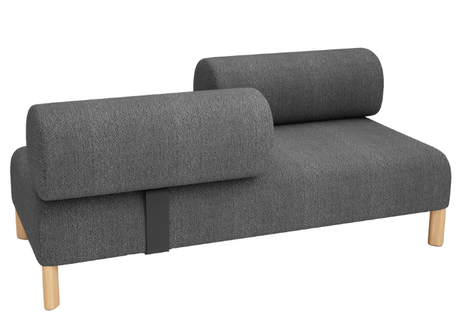 DD Cailloux 2 Seater Fabric Breakout Sofa with 2 Opposite Backrests