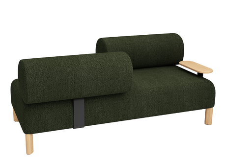 DD Cailloux 2 Seater Fabric Breakout Sofa with Opposite Facing Backrest and Table