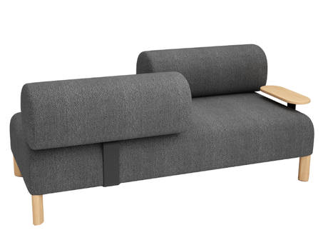 DD Cailloux 2 Seater Fabric Breakout Sofa with Opposite Facing Backrest and Table