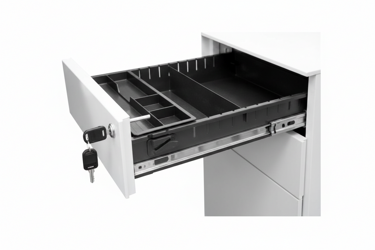 DD Lunar Metal 1 Drawer 1 File Mobile Pedestal