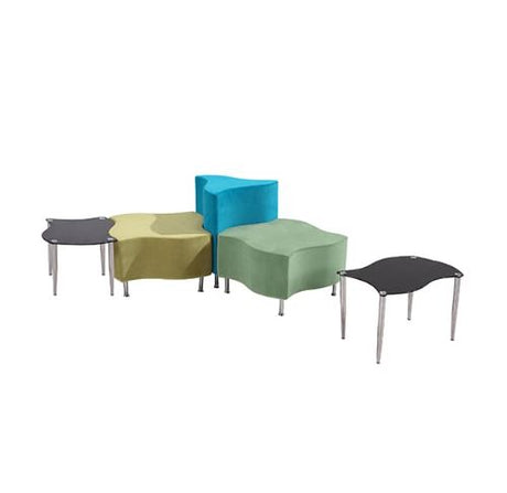 ST Impress Fully Upholstered Square Reception Area Ottoman