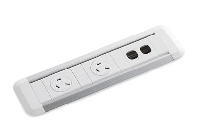 CM Centra In-Desk Unit with 2 GPO With Rotating Cover & 2 Data Provision