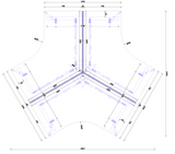 RL Infinity 120 Degree Eternity Leg System Desk for 3 Users