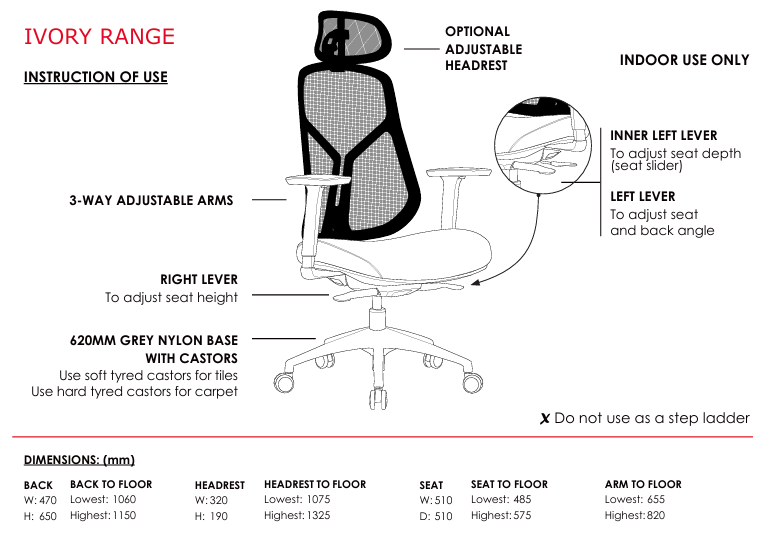 ST Ivory High Meshback Executive Chair
