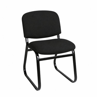 MA Joshua Upholstered Black Sled Base Visitor Chair