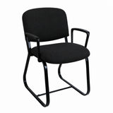 MA Joshua Upholstered Black Sled Base Visitor Chair
