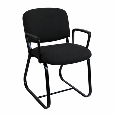 MA Joshua Upholstered Black Sled Base Visitor Chair