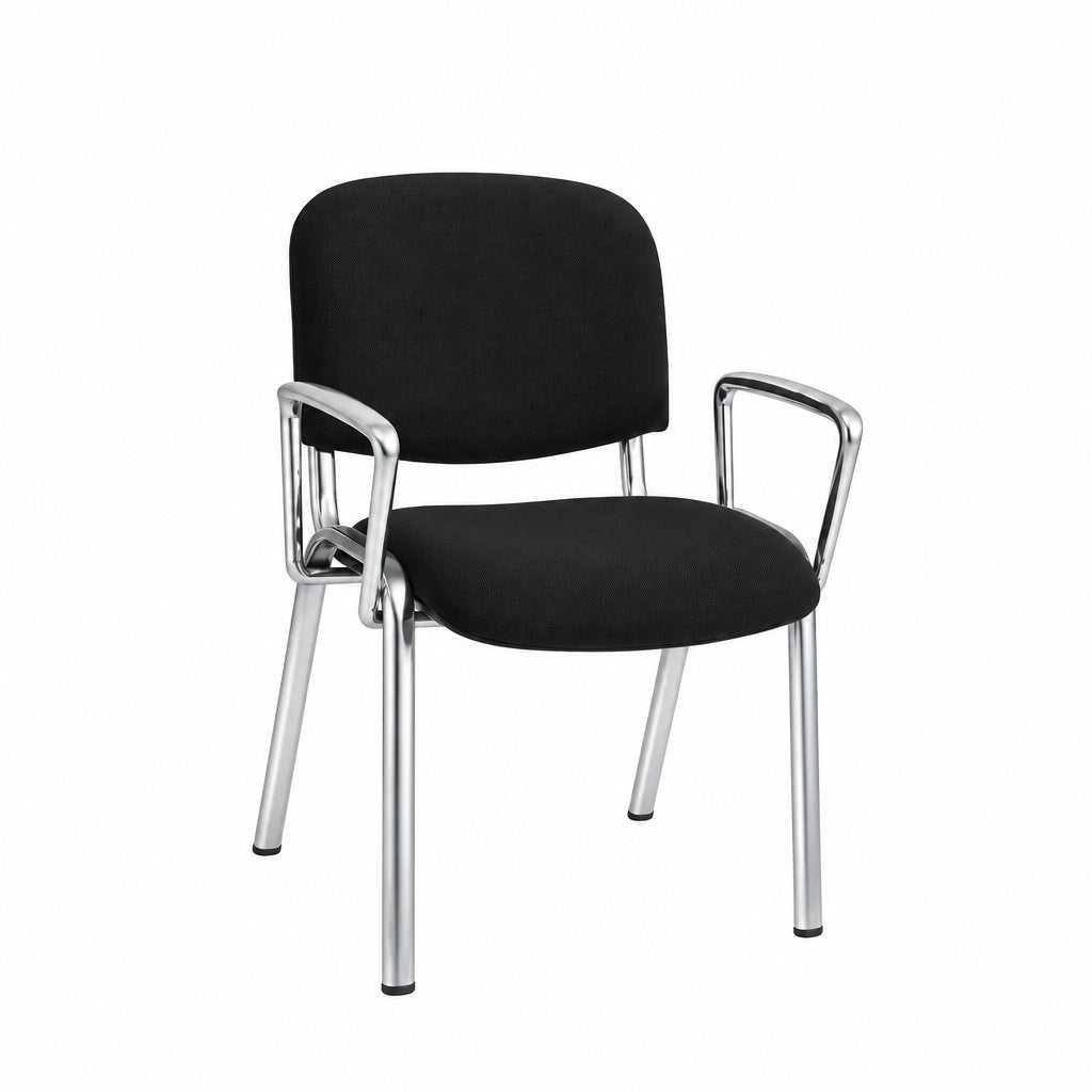MA Joshua Fabric or Vinyl Upholstered Metal Leg Visitor Armchair