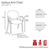 MA Joshua Fabric or Vinyl Upholstered Chrome Leg Visitor Armchair
