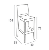 FL Jamaica Hospitality Outdoor Stackable Bar Stool