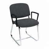 MA Joshua Upholstered Chrome Sled Base Visitor Chair