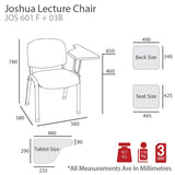 MA Joshua Fabric or Vinyl Upholstered Metal Leg Lecture Chair