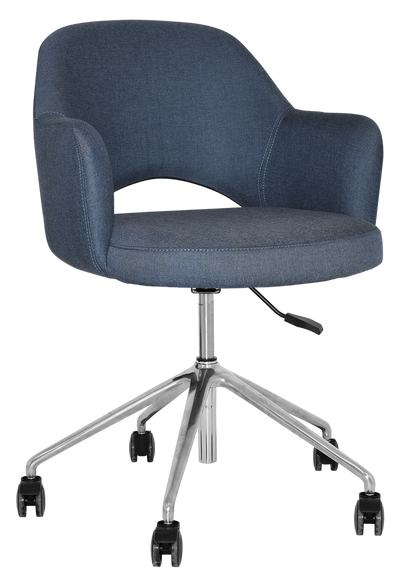 EZ ARM CHAIR ALBURY CASTOR V2 POLISHED ALUM