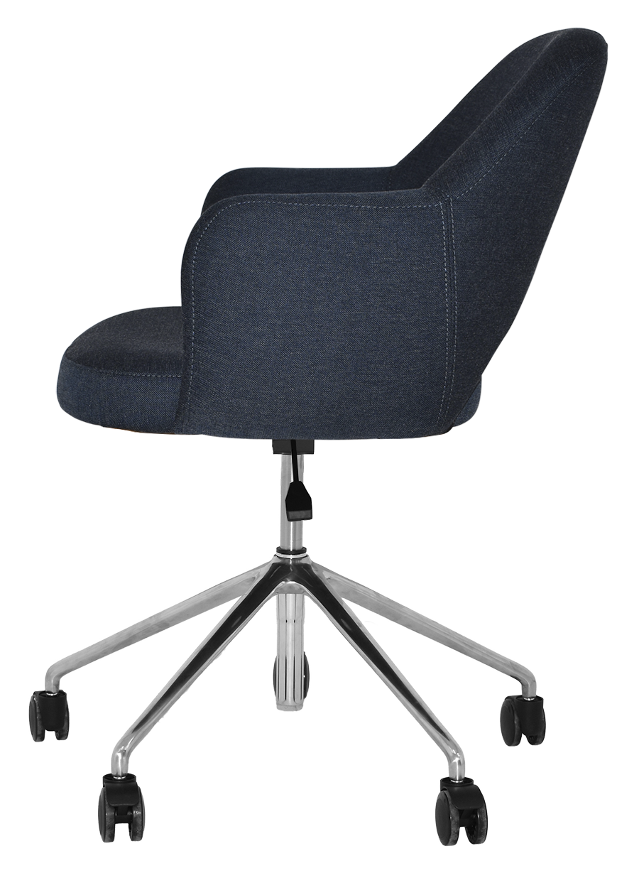 EZ ARM CHAIR ALBURY CASTOR V2 POLISHED ALUM
