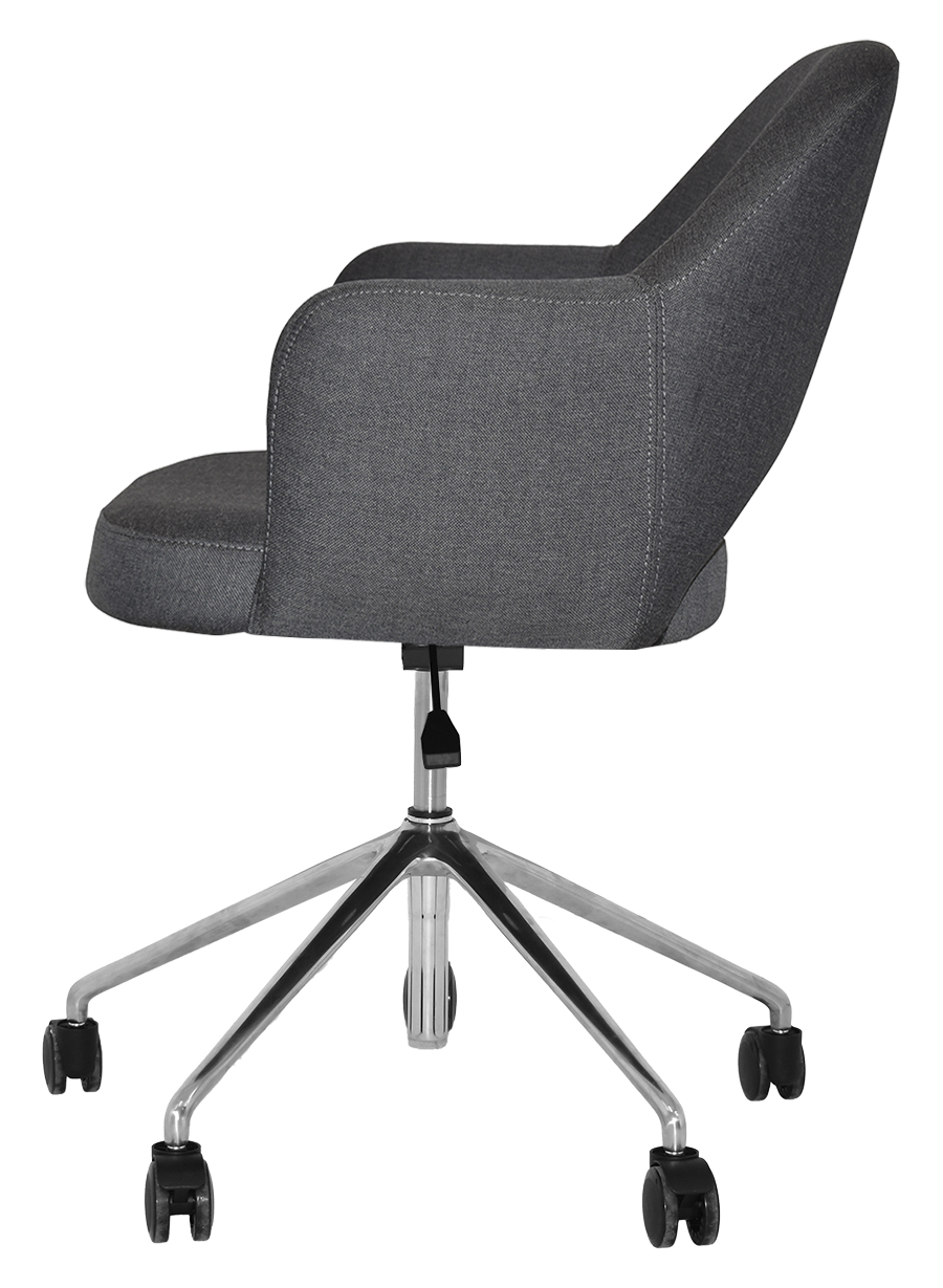 EZ ARM CHAIR ALBURY CASTOR V2 POLISHED ALUM