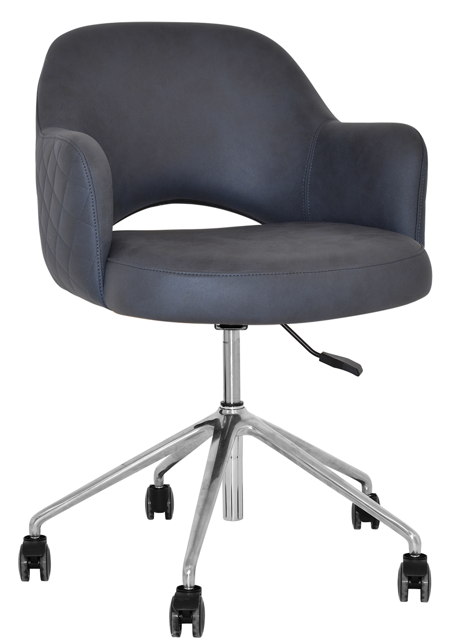 EZ ARM CHAIR ALBURY CASTOR V2 POLISHED ALUM