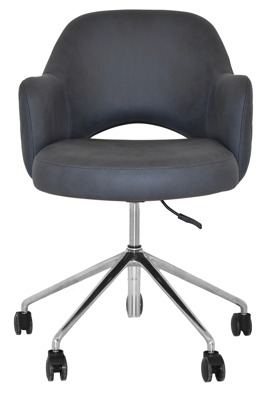 EZ ARM CHAIR ALBURY CASTOR V2 POLISHED ALUM