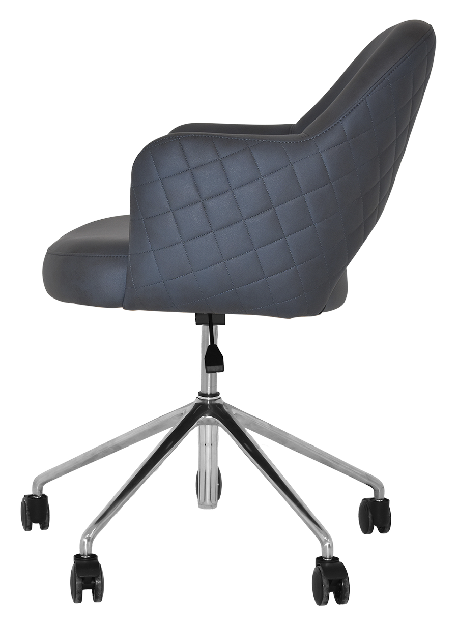 EZ ARM CHAIR ALBURY CASTOR V2 POLISHED ALUM