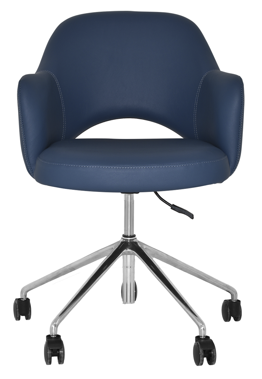 EZ ARM CHAIR ALBURY CASTOR V2 POLISHED ALUM