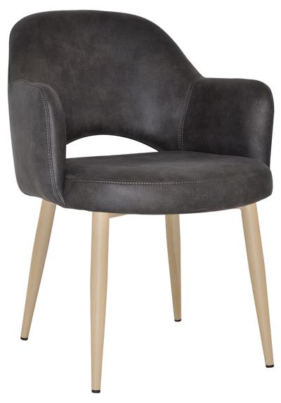 EZ Albury Birch Colour Metal Leg Upholstered Hospitality Dining Armchair