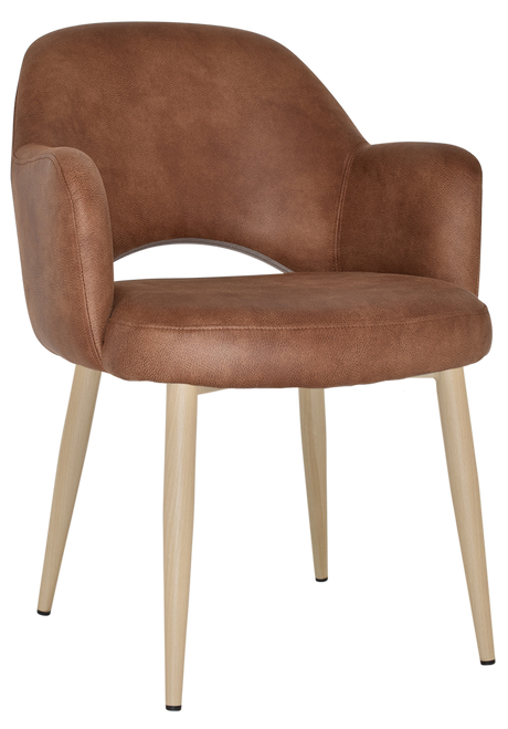 EZ Albury Birch Colour Metal Leg Upholstered Hospitality Dining Armchair