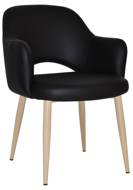 EZ Albury Birch Colour Metal Leg Upholstered Hospitality Dining Armchair