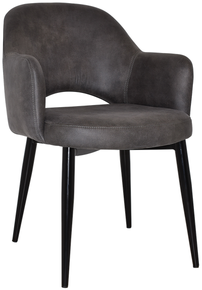 EZ Albury Black Metal Leg Upholstered Hospitality Dining Armchair