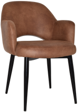 EZ Albury Black Metal Leg Upholstered Hospitality Dining Armchair