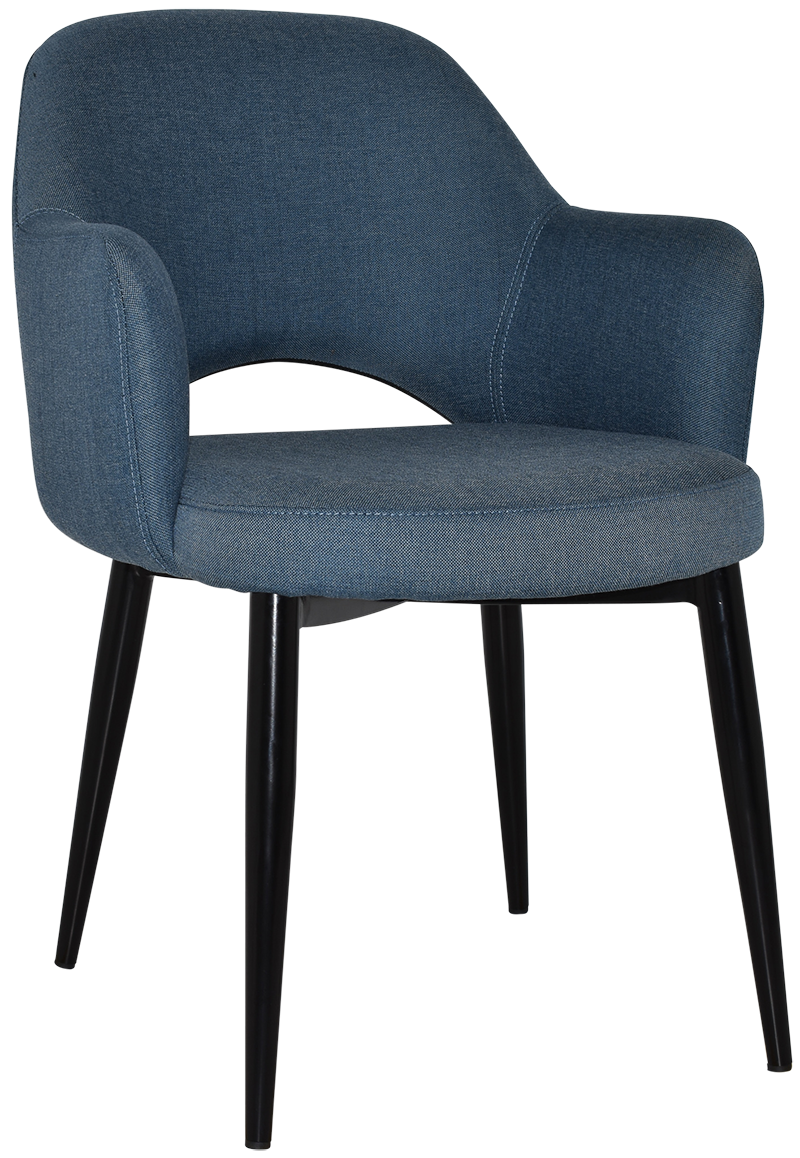 EZ Albury Black Metal Leg Upholstered Hospitality Dining Armchair