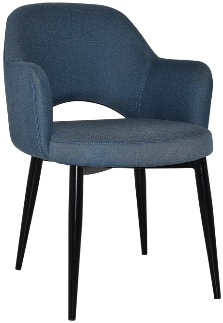 EZ Albury Black Metal Leg Upholstered Hospitality Dining Armchair