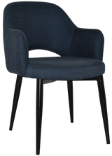 EZ Albury Black Metal Leg Upholstered Hospitality Dining Armchair