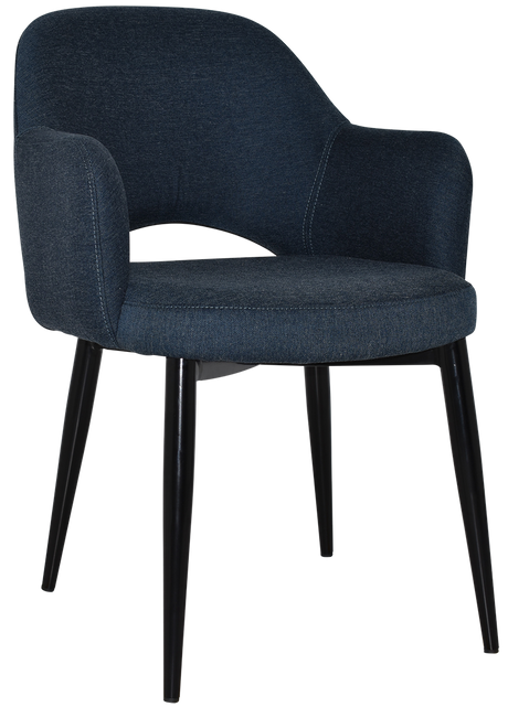 EZ Albury Black Metal Leg Upholstered Hospitality Dining Armchair