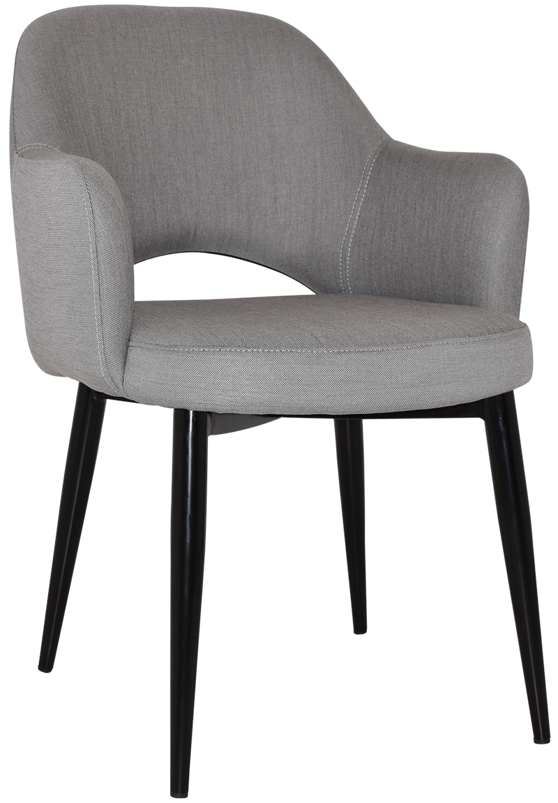 EZ Albury Black Metal Leg Upholstered Hospitality Dining Armchair