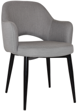 EZ Albury Black Metal Leg Upholstered Hospitality Dining Armchair