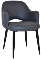 EZ Albury Black Metal Leg Upholstered Hospitality Dining Armchair