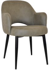 EZ Albury Black Metal Leg Upholstered Hospitality Dining Armchair