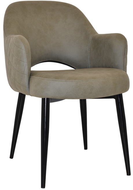 EZ Albury Black Metal Leg Upholstered Hospitality Dining Armchair