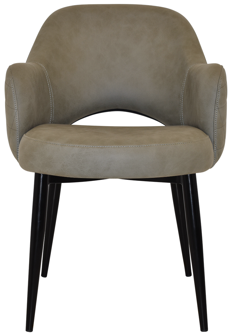 EZ Albury Black Metal Leg Upholstered Hospitality Dining Armchair
