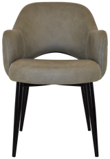 EZ Albury Black Metal Leg Upholstered Hospitality Dining Armchair