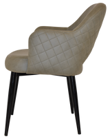 EZ Albury Black Metal Leg Upholstered Hospitality Dining Armchair