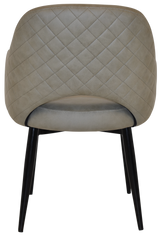 EZ Albury Black Metal Leg Upholstered Hospitality Dining Armchair