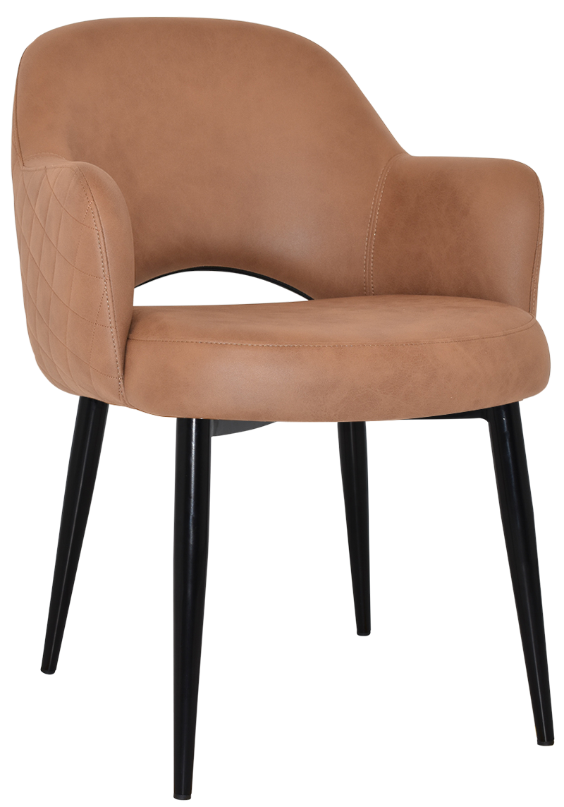 EZ Albury Black Metal Leg Upholstered Hospitality Dining Armchair