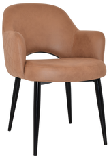 EZ Albury Black Metal Leg Upholstered Hospitality Dining Armchair