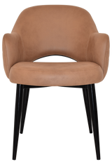 EZ Albury Black Metal Leg Upholstered Hospitality Dining Armchair