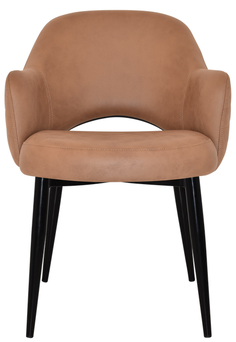 EZ Albury Black Metal Leg Upholstered Hospitality Dining Armchair