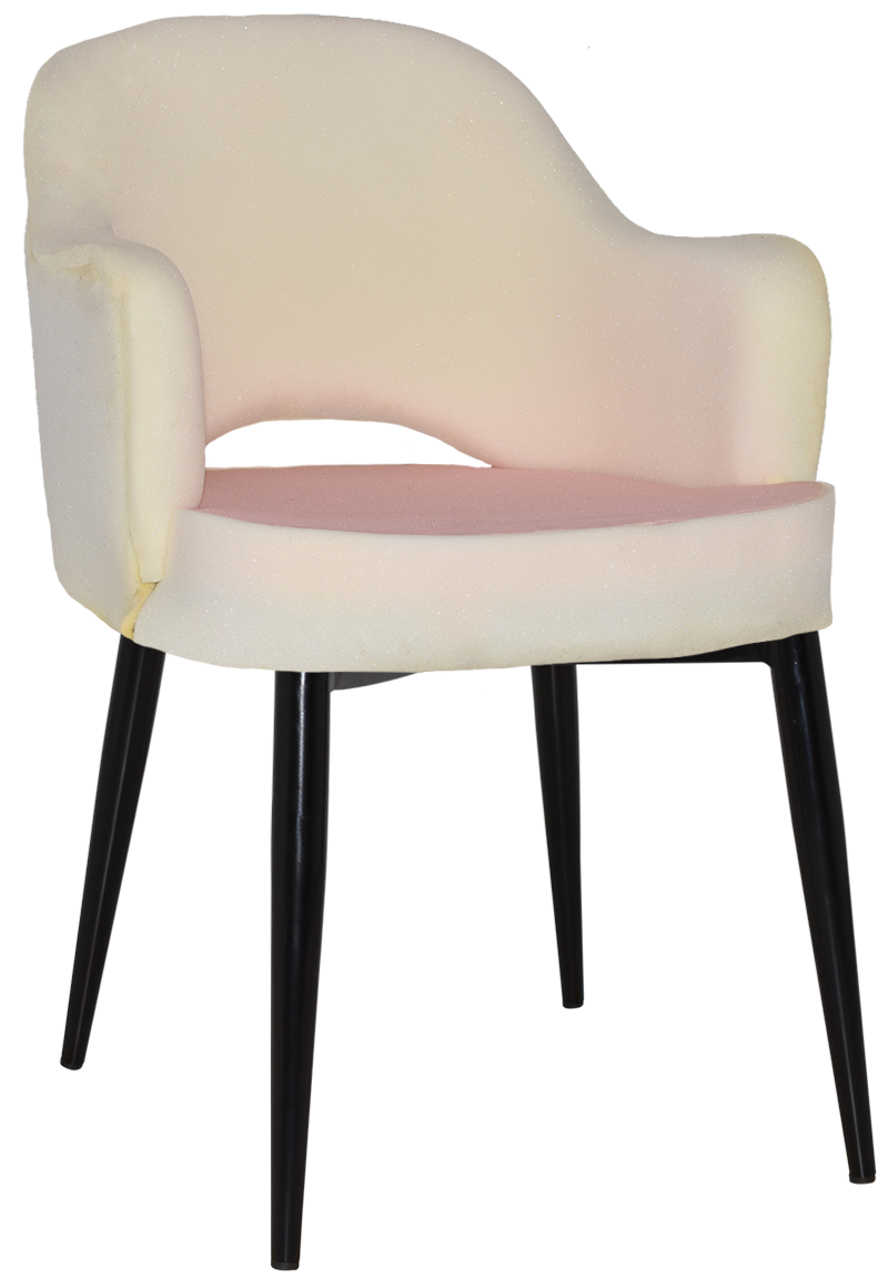 EZ Albury Black Metal Leg Upholstered Hospitality Dining Armchair