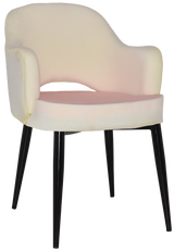 EZ Albury Black Metal Leg Upholstered Hospitality Dining Armchair
