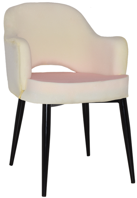 EZ Albury Black Metal Leg Upholstered Hospitality Dining Armchair