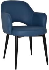EZ Albury Black Metal Leg Upholstered Hospitality Dining Armchair