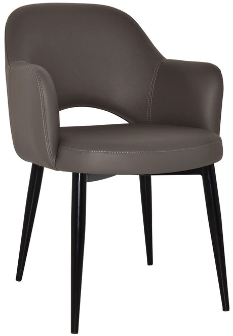 EZ Albury Black Metal Leg Upholstered Hospitality Dining Armchair